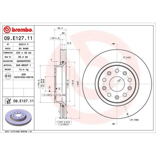 BREMBO Bremsscheibe PRIME LINE - UV Coated