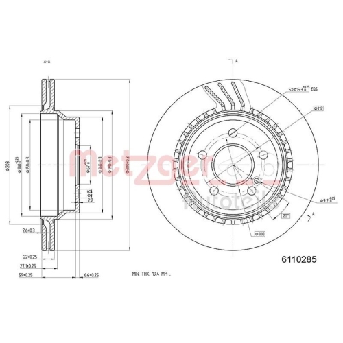 METZGER Bremsscheibe GREENPARTS