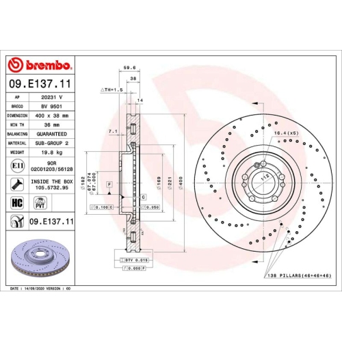 BREMBO Bremsscheibe PRIME LINE - UV Coated