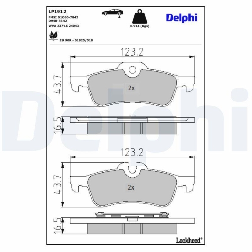 DELPHI Bremsbelagsatz, Scheibenbremse