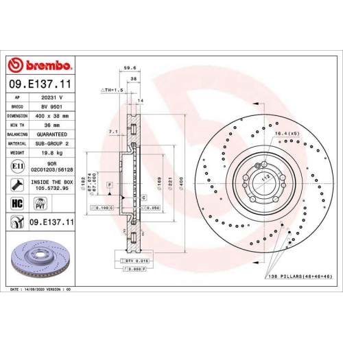 BREMBO Bremsscheibe PRIME LINE - UV Coated