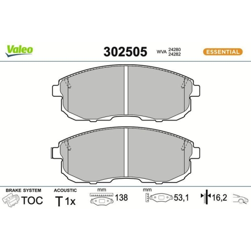 VALEO Bremsbelagsatz, Scheibenbremse ESSENTIAL