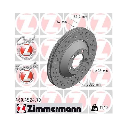 ZIMMERMANN Bremsscheibe FORMULA Z