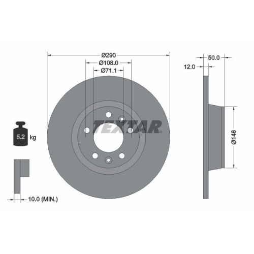 TEXTAR Bremsscheibe PRO