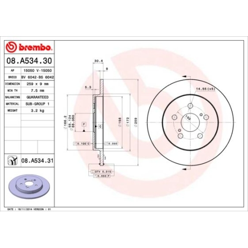 BREMBO Bremsscheibe PRIME LINE - UV Coated