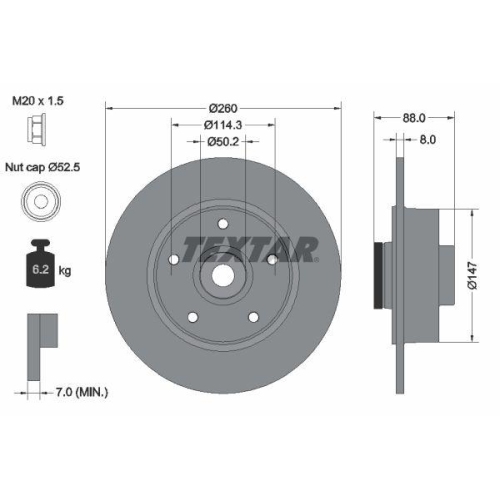 TEXTAR Bremsscheibe PRO