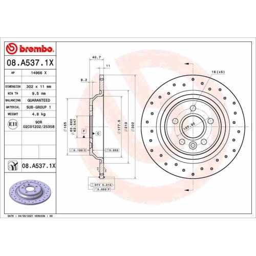 BREMBO Bremsscheibe XTRA LINE - Xtra