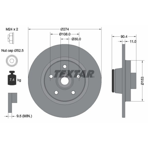 TEXTAR Bremsscheibe PRO