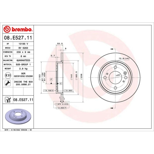 BREMBO Bremsscheibe PRIME LINE - UV Coated