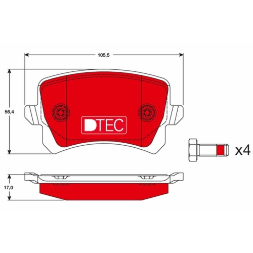 TRW Bremsbelagsatz, Scheibenbremse DTEC COTEC