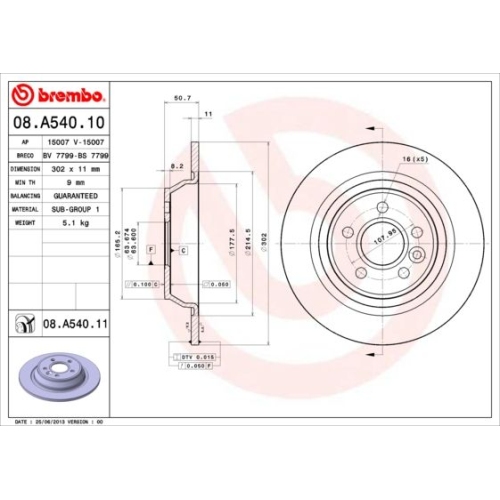 BREMBO Bremsscheibe PRIME LINE - UV Coated