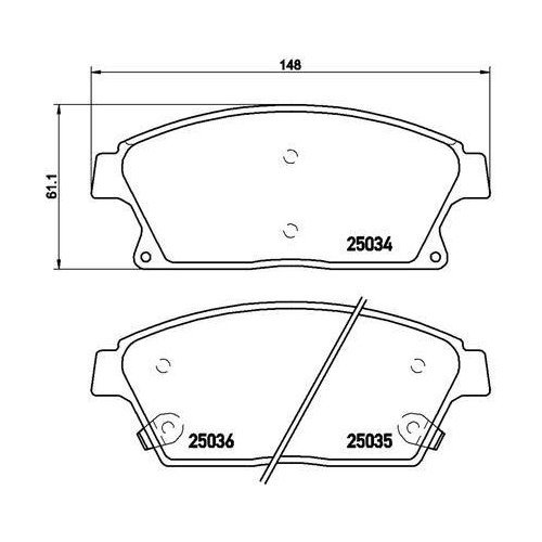 BREMBO Bremsbelagsatz, Scheibenbremse PRIME LINE