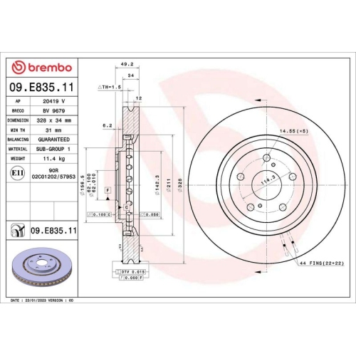 BREMBO Bremsscheibe PRIME LINE - UV Coated