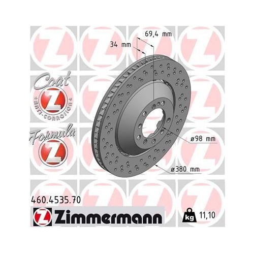 ZIMMERMANN Bremsscheibe FORMULA Z