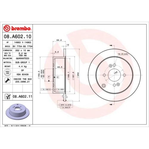 BREMBO Bremsscheibe PRIME LINE - UV Coated