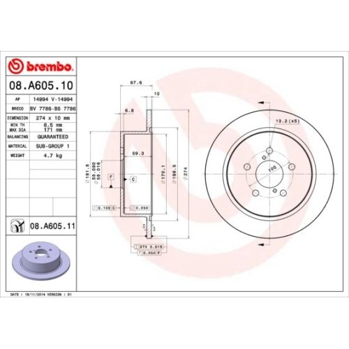 BREMBO Bremsscheibe PRIME LINE - UV Coated