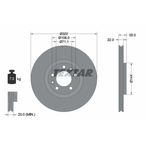 TEXTAR Bremsscheibe PRO