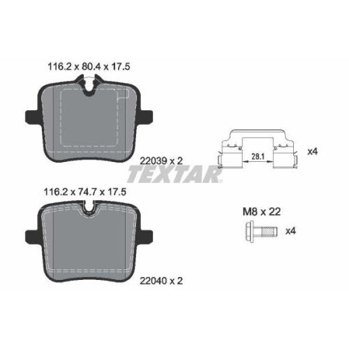 TEXTAR Bremsbelagsatz, Scheibenbremse
