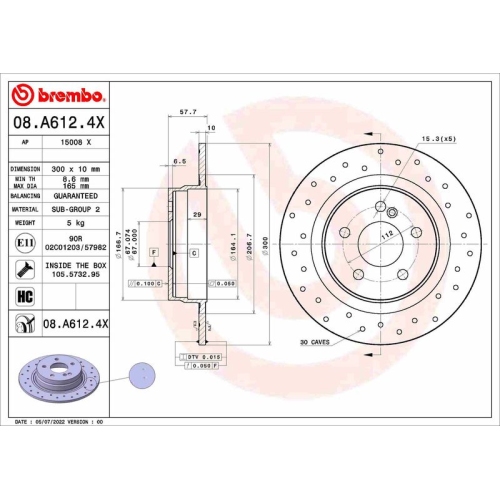 BREMBO Bremsscheibe XTRA LINE - Xtra