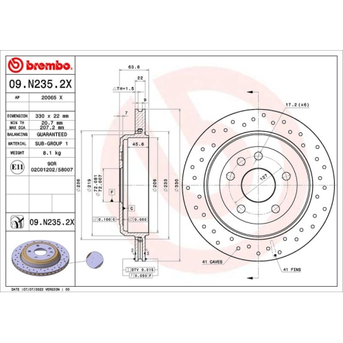 BREMBO Bremsscheibe XTRA LINE - Xtra