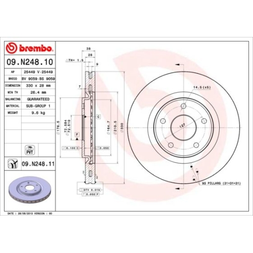 BREMBO Bremsscheibe PRIME LINE - UV Coated