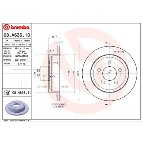 BREMBO Bremsscheibe PRIME LINE - UV Coated