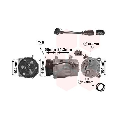 VAN WEZEL Kompressor, Klimaanlage *** IR PLUS ***