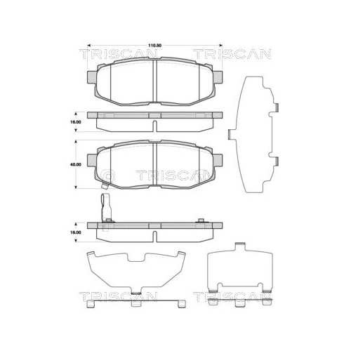 TRISCAN Bremsbelagsatz, Scheibenbremse