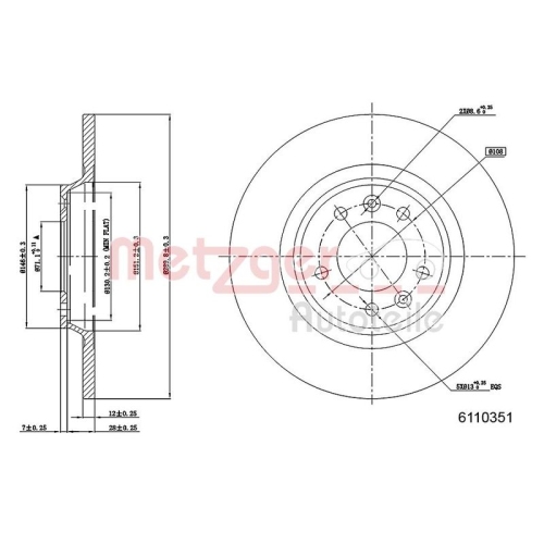 METZGER Bremsscheibe GREENPARTS