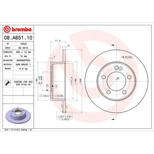 BREMBO Bremsscheibe PRIME LINE