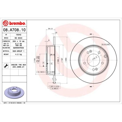 BREMBO Bremsscheibe PRIME LINE - UV Coated