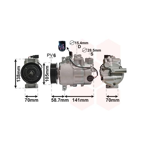 VAN WEZEL Kompressor, Klimaanlage *** IR PLUS ***