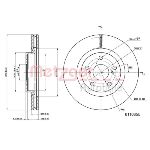 METZGER Bremsscheibe GREENPARTS