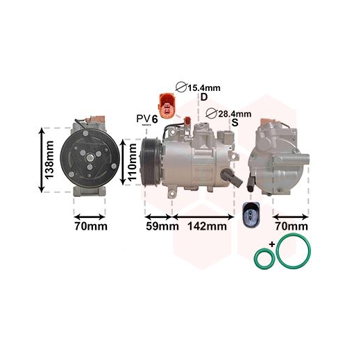 VAN WEZEL Kompressor, Klimaanlage *** IR PLUS ***