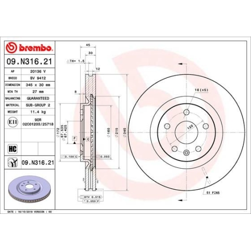 BREMBO Bremsscheibe PRIME LINE - UV Coated