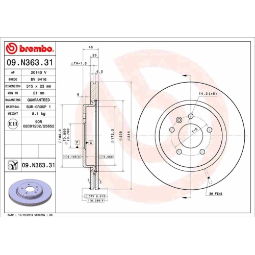 BREMBO Bremsscheibe PRIME LINE - UV Coated