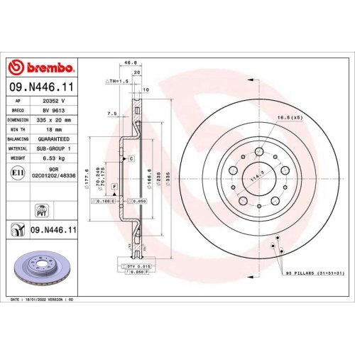 BREMBO Bremsscheibe PRIME LINE - UV Coated