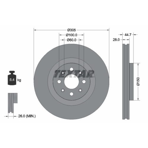 TEXTAR Bremsscheibe PRO