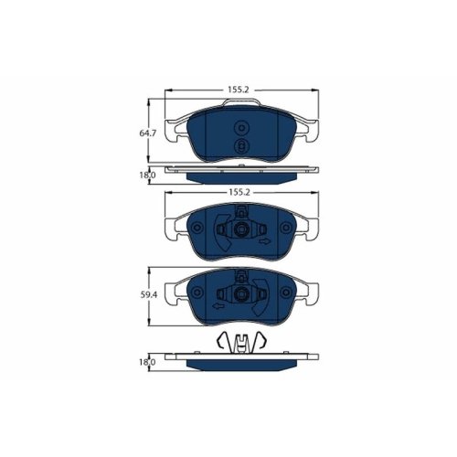 TRW Bremsbelagsatz, Scheibenbremse ELECTRIC BLUE