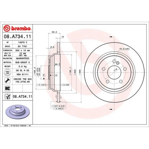 BREMBO Bremsscheibe PRIME LINE - UV Coated