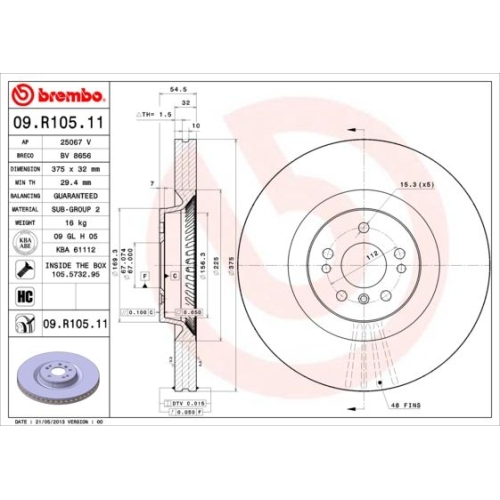 BREMBO Bremsscheibe PRIME LINE - UV Coated