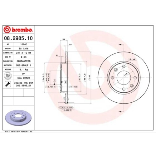 BREMBO Bremsscheibe PRIME LINE