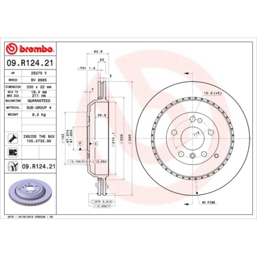 BREMBO Bremsscheibe PRIME LINE - UV Coated