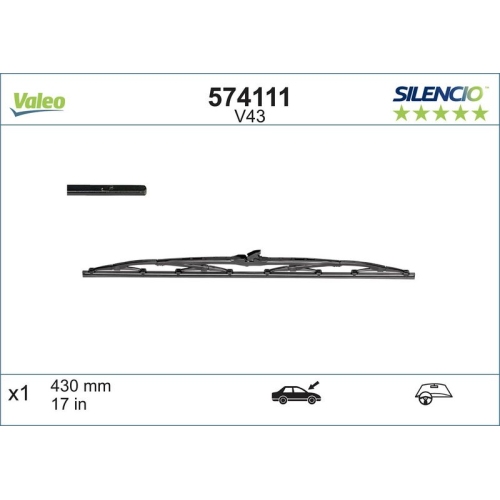 VALEO Wischblatt SILENCIO CONVENTIONAL SINGLE