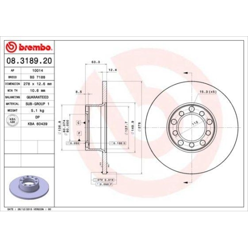 BREMBO Bremsscheibe PRIME LINE