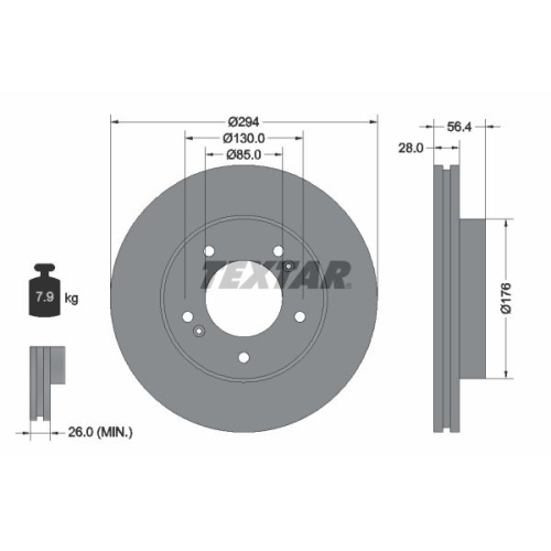 TEXTAR Bremsscheibe PRO