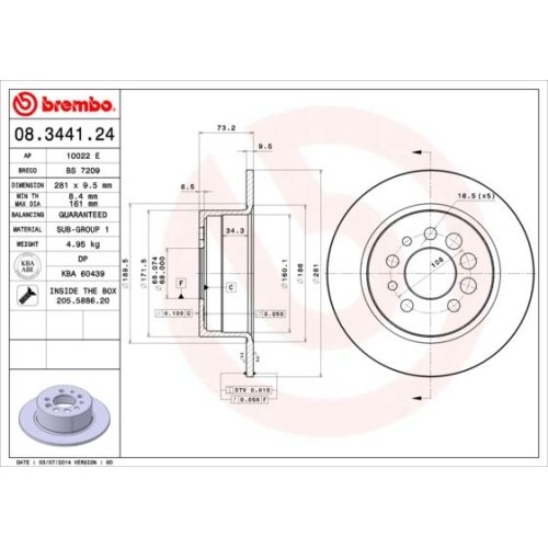 BREMBO Bremsscheibe PRIME LINE