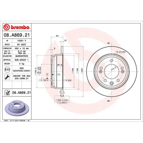 BREMBO Bremsscheibe PRIME LINE - UV Coated