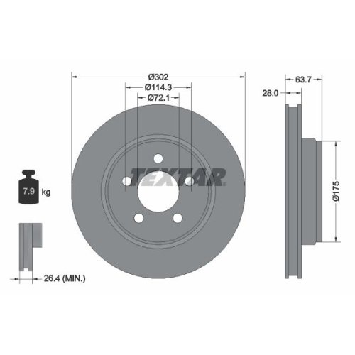 TEXTAR Bremsscheibe PRO