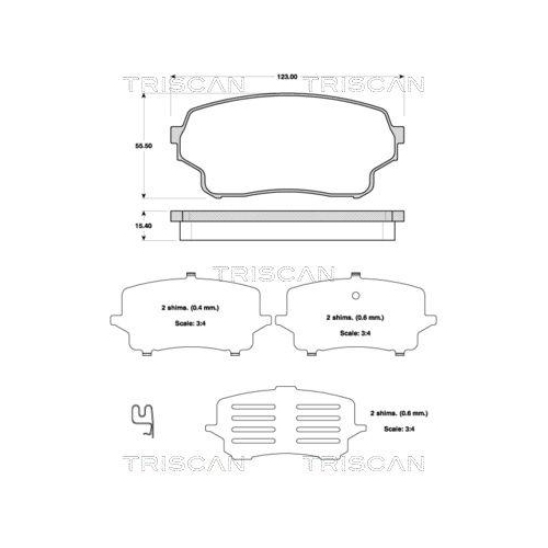TRISCAN Bremsbelagsatz, Scheibenbremse